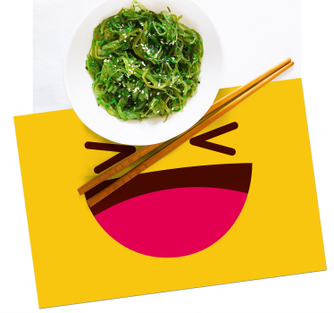 Moderne Emoji Lachgesicht Kinder Vinyl Tischsets - TenStickers