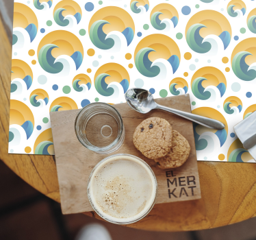 Platzset 70's Sun Sonne und wellen - TenStickers