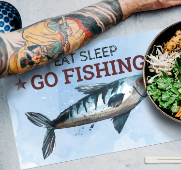 Platzset Fisch Eat Sleep Go Fishing - TenStickers