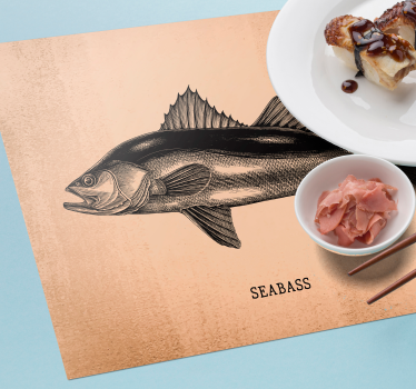Platzset Fisch Realistischer Seebarsch - TenStickers