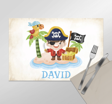 Tischset mit Namen kartoon PiratKartoon Pirat - TenStickers