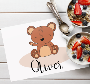 Platzset mit Namen Süßer teddybär mit Namen - TenStickers
