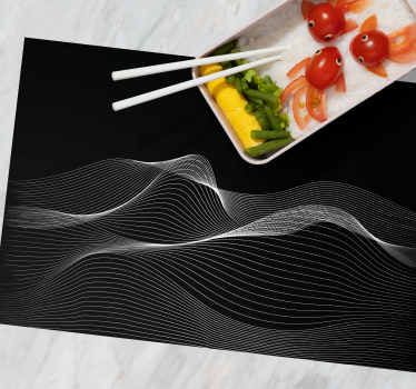 Platzset modern 3D abstrakte schwarze welle - TenStickers