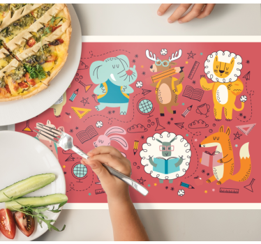 Platzset modern Cartoon-tiermotive - TenStickers