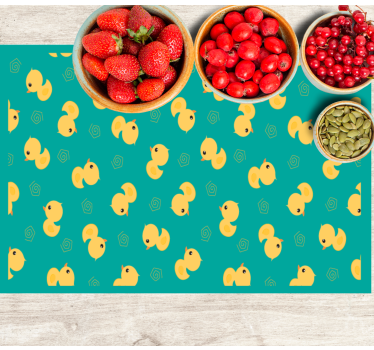 Platzset modern Plastik gelbe entenmuster plastic - TenStickers