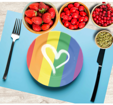 Platzset modern Regenbogenherzteller mit besteck - TenStickers