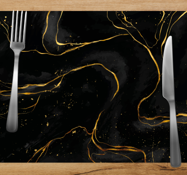 Platzset modern Schwarzer und goldener marmor - TenStickers