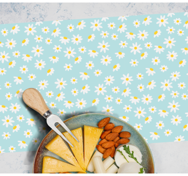Platzset modern Süßes gänseblümchenmuster auf blauem Hintergrund - TenStickers