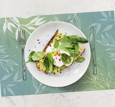 Platzset modern Teller und besteck mit aquarellfarben - TenStickers
