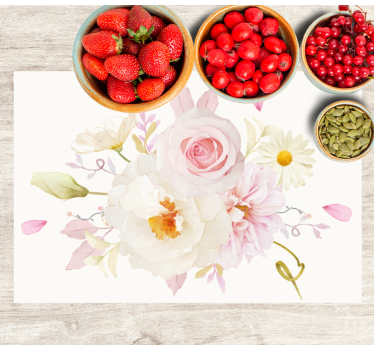 Platzset modern Weiße rosa blumen - TenStickers