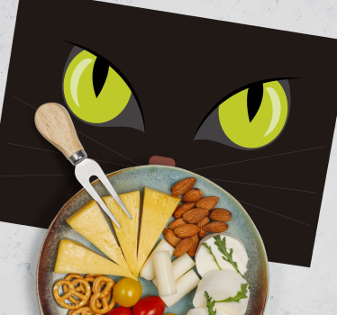 Platzset rund Schreckliche schwarze halloween-katze - TenStickers