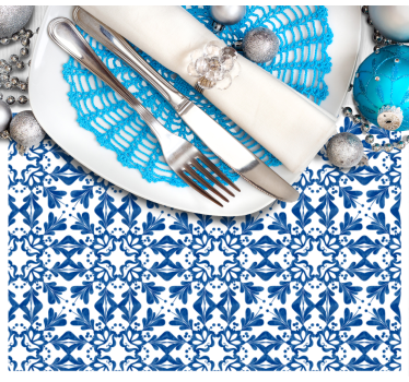 Platzset Textur Blaue vintage musterfliese - TenStickers
