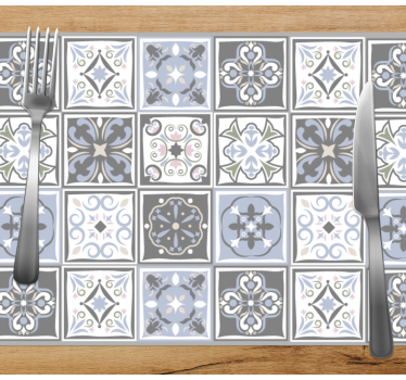 Platzset Textur Graue verschiedene musterfliese - TenStickers
