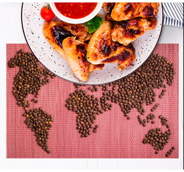 Platzset Textur Kaffeebohnen weltkarte - TenStickers