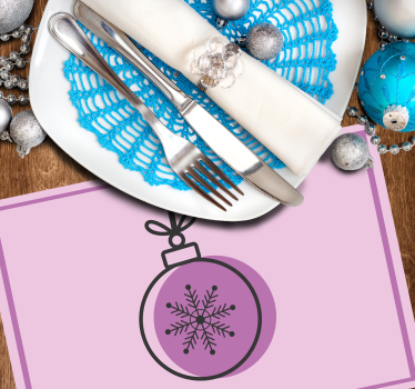 Platzset Weihnachten Elegantes rosa ornament - TenStickers