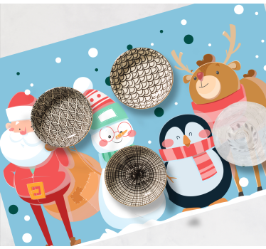 Platzset Weihnachten Feiertags-zeichentrickfiguren - TenStickers