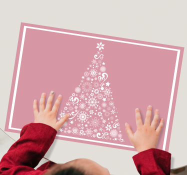 Platzset Weihnachten Festlicher baum auf rosa - TenStickers