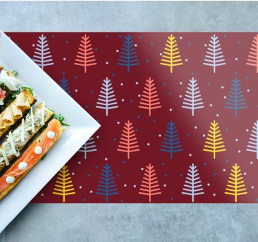 Platzset Weihnachten Handgezeichnetes weihnachtsbaummuster - TenStickers