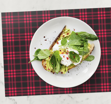 Platzset Weihnachten Roter tartan - TenStickers