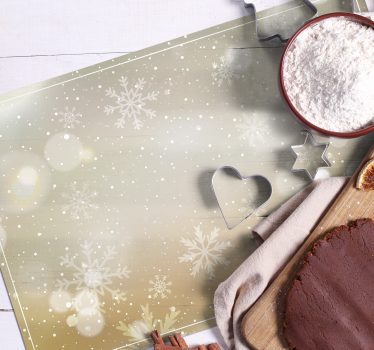 Platzset Weihnachten Silber- und goldschneeflocken - TenStickers