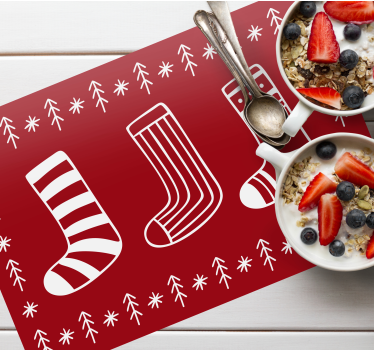 Platzset Weihnachten Weihnachtsschmuck stickerei - TenStickers