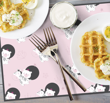 Platzset Zebra Süßes baby zebra und bär - TenStickers