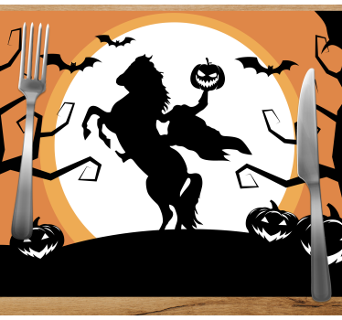 Reiter auf pferd halloween Tischsets - TenStickers