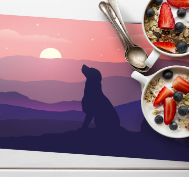 Sonnenuntergang und hund Tischsets - TenStickers