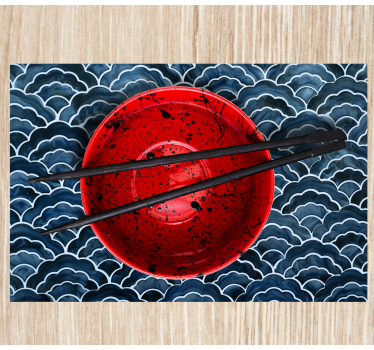Tischset blau Japanisches wellenmuster - TenStickers