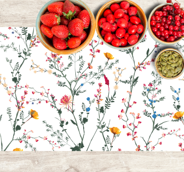 Tischset elegant Dünne minimalistische gartenblumen - TenStickers