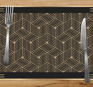 Tischset elegant Goldenes geometrisches dekomuster - TenStickers