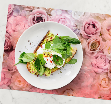 Tischset elegant Nahaufnahme hellrosa rosen - TenStickers