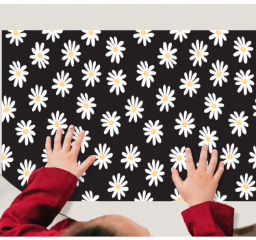Tischset elegant Schwarze gemusterte gänseblümchen - TenStickers