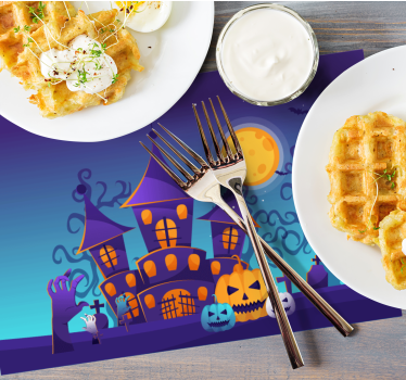 Tischset halloween gespenstische schlosslandschaft - TenStickers