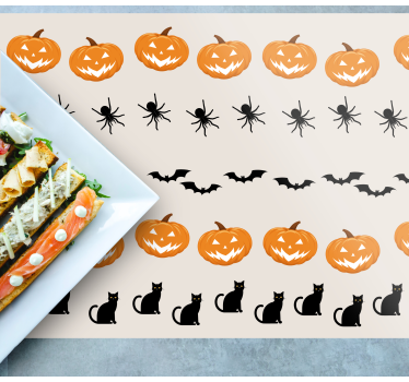 Tischset halloween kürbis spinne katze - TenStickers