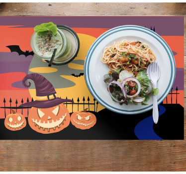 Tischset halloween kürbisszenario albtraum - TenStickers