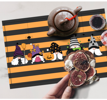 Tischset halloween mit gnome-halloween-hüten - TenStickers