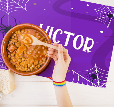 Tischset halloween mit gruseligen spinnennetzen - TenStickers