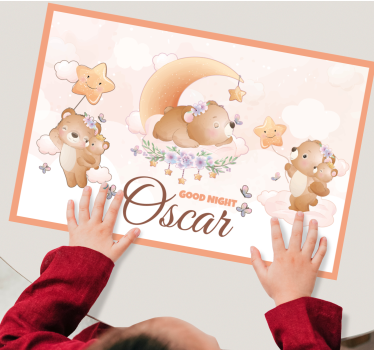 Tischset kinder bären mit sternen - TenStickers