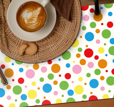 Tischset kinder bunte punkte - TenStickers