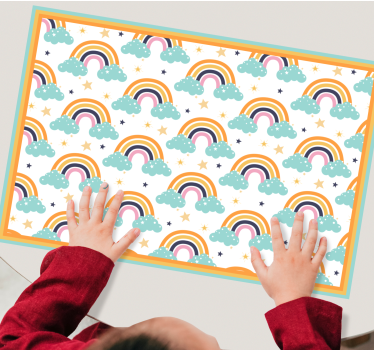 Tischset kinder bunte regenbogenwolke - TenStickers