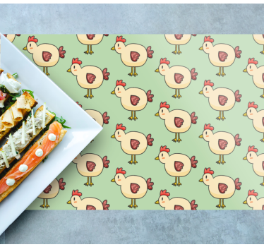 Tischset kinder charmantes huhn wiederholt - TenStickers