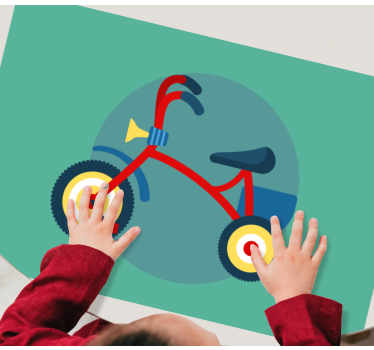 Tischset kinder dreirad mit hupe - TenStickers