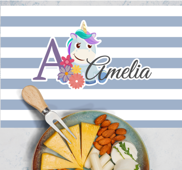 Tischset kinder einhorn namensillustration - TenStickers