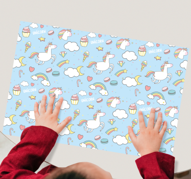 Tischset kinder einhörner und regenbögen - TenStickers