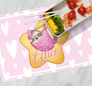 Tischset kinder faultier im stern - TenStickers