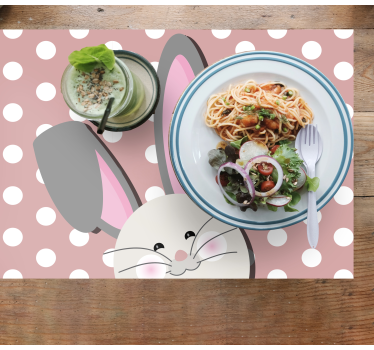 Tischset kinder im fröhlichen hasen design - TenStickers