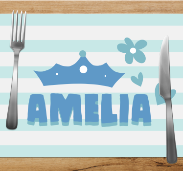Tischset kinder krone und name - TenStickers