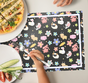 Tischset kinder mit bezaubernden tierillustrationen - TenStickers