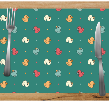 Tischset kinder mit buntem entenmuster - TenStickers